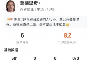 英雄迟暮！魔笛本场0射+0关键传球 传球成功率100% 仅获评6分